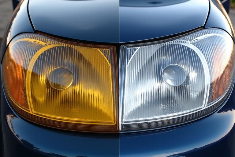 Restauración de faros antes y después